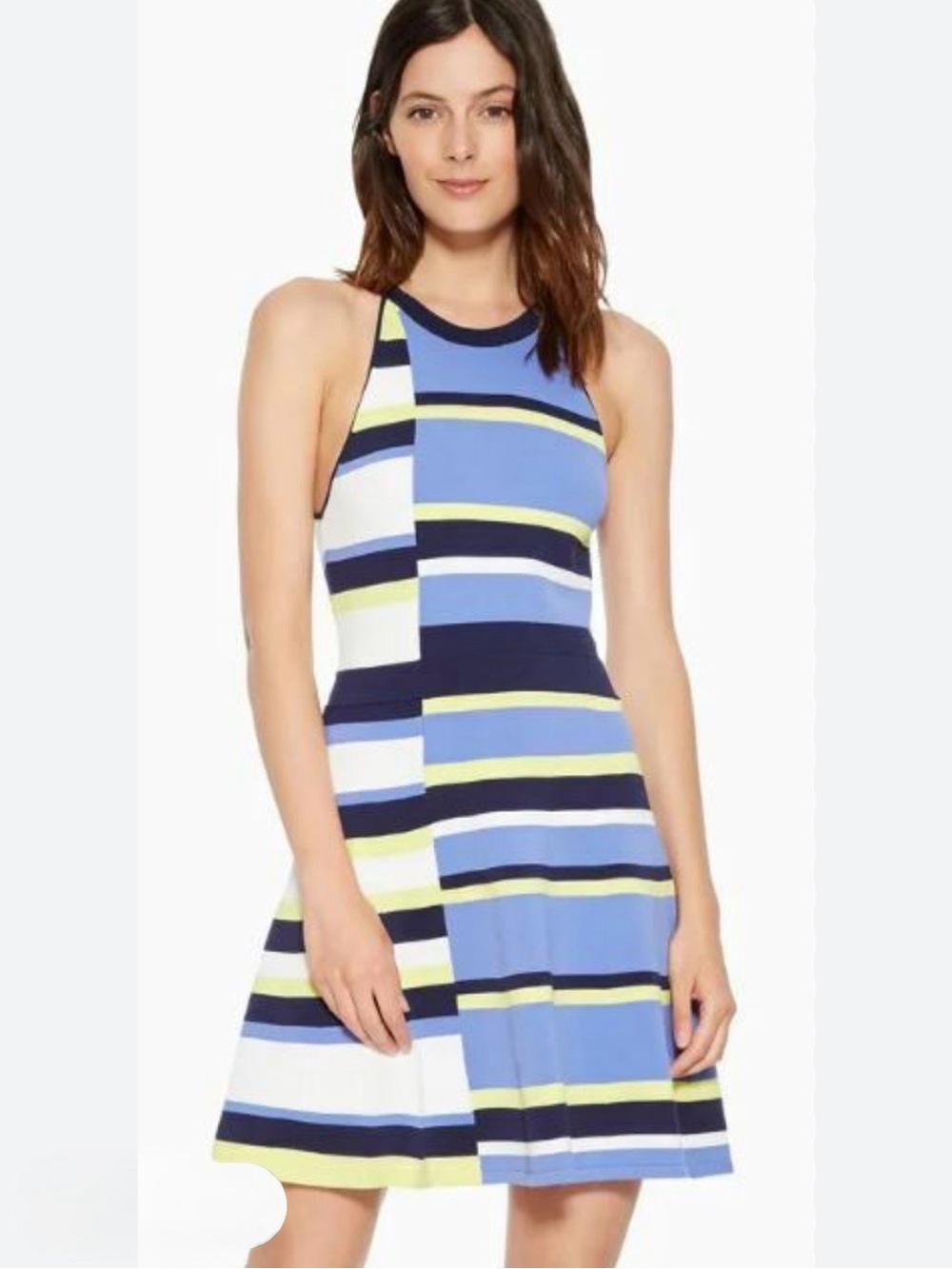 Parker Striped Colorblock Knit Preppy  Fit & Flare Mini Dress Sz XS